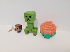 Minecraft Juguete Lote de 4 Creeper Steve Mini Figura Spawn Egg Espada Dorada