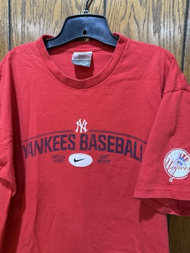 VTG 00S NIKE TEAM NEW YORK YANKEES BASEBALL T-SHIRT LARGE EUC