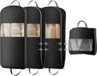 3 Pack 43" Garment Bags for Hanging Clothes - Space Saving Compression Suit B...