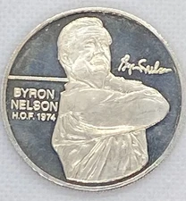 1 Oz  999 Fine Silver H.O.F 1974 Byron Nelson PGA Tour Partners Club Collection