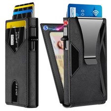 Wallet for Men Slim RFID Blocking-Metal Smart Pop-Up Credit Card Holder with ...