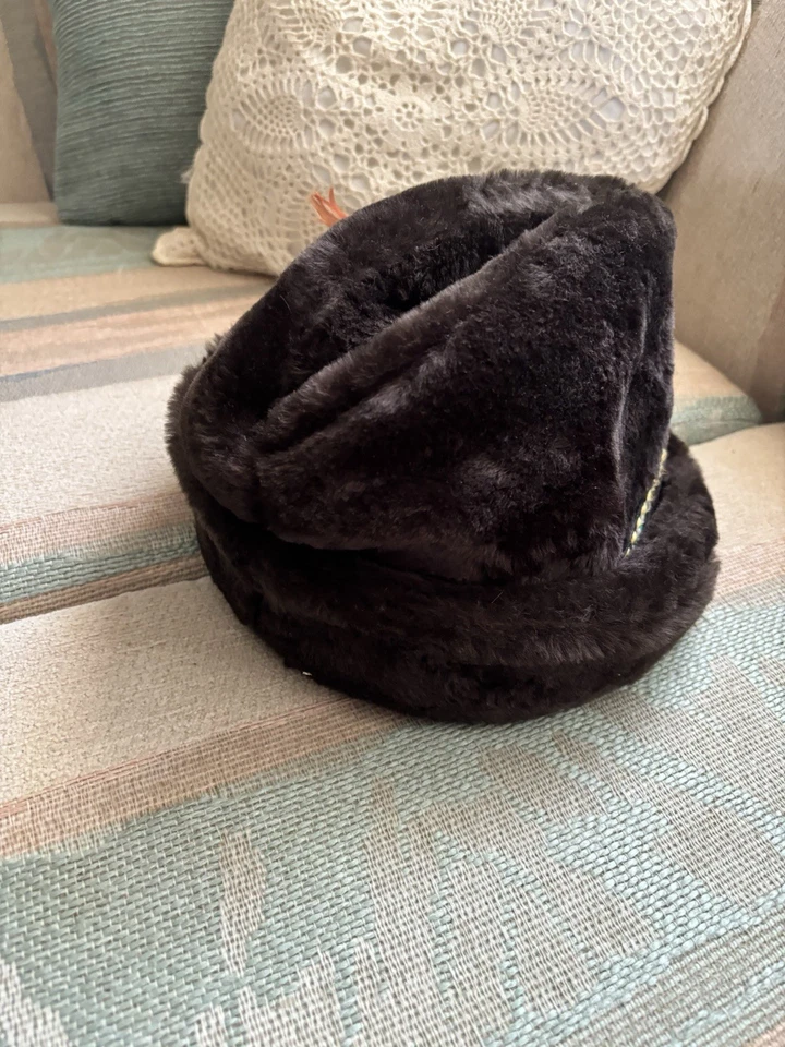 Sombrero Fedora Estilo Bávaro Piel Sintética Marrón Años 50 Hecho por Unión Talla L Foto 3 de 4