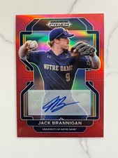 2022 Panini Prizm Draft Picks Red #PDP83 Jack Brannigan 1/50 Notre Dame Pirates