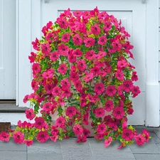 8 Pcs Fake Outdoor Artificial Flowers For Outdoors Uv Resistant, Plastic Flow...