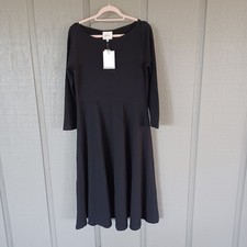 Reformation Wiley Midi Dress Size XL Women Preppy Black Stretch Cotton Blend