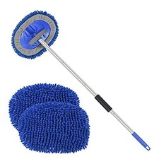 Teleskop Fensterwischer Fensterabzieher Mikrofaser Scheibenreiniger Auto NEU