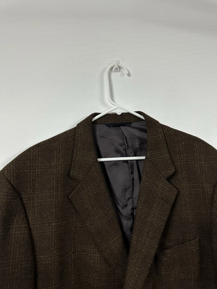 Burberry London 48R коричневый клетку шерсти кашемир блейзер куртка спортивный костюм пальто - Изображение 2 из 4