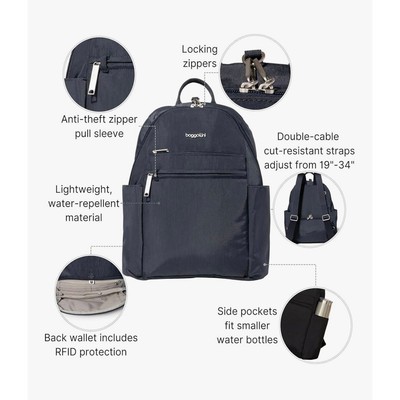 Baggallini Securtex  Anti-Theft Vacation Backpack NWT Retails for 120.00