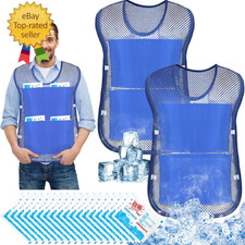 2 Pcs Ice Cooling Vest for Men Women Teens with Ice Packs Summer Hot Weather Coo
