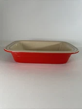 LE CREUSET Red Enameled Stoneware Baking Dish 12" X 9" X 2.5” 1.5QT
