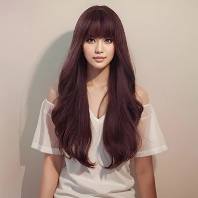 26" Fashion Dark Brown Long Curly Wigs Women Natural Body Wavy Hair Cosplay Wig