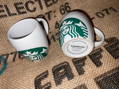 Starbucks 3 fl oz 89ml Espresso Cup Mug 2011 Green White Mermaid Design floz x2