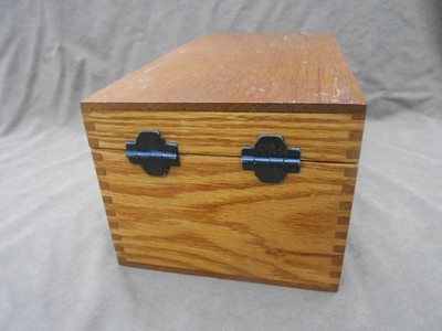 Vintage Globe Wernicke Wooden Oak Index Card Tray File Desk Recipe