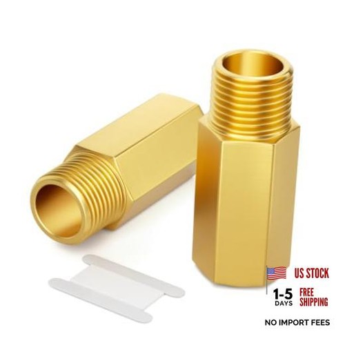 2PCS 1/4" NPT (F x M) Brass Long Nipple 2" 1/4"(FxM)NPT 2Pcs 2"(50mm)Length