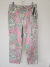 Vintage 90's Lauren Ralph Lauren Paisley Geo Floral Pants Women's Size 12 Pink