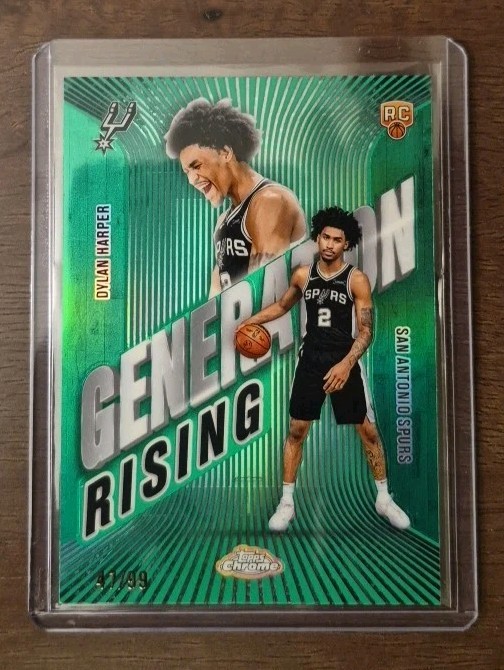 2025-26 Topps Chrome Dylan Harper Generation Rising Green #'d 47/99 Spurs RC 🔥