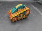 Vintage Marx Tin Toy Litho Wind Up Flip Over Tank Wooden Wheels. MG