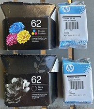 Late 2027-2028: HP 62 Black  62 Tri-Color Ink Cartridges 2-Pack Sealed Open Box