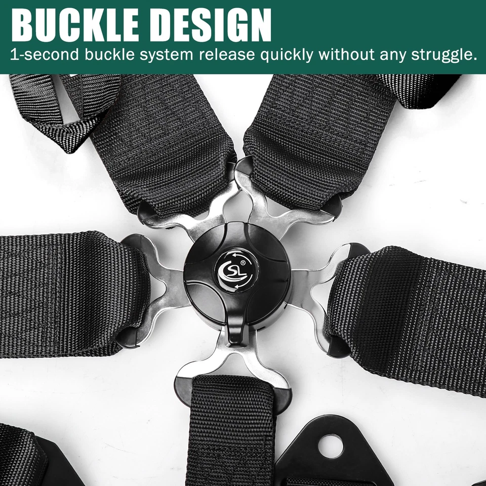 Juego de arnés de seguridad de carreras de 5 puntos SFI con almohadilla de hombro ultra cómoda de alta resistencia Foto 4 de 4