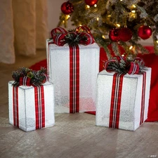 Lighted Nesting Christmas Gifts Outdoor Decorations - 3 Pc #14133158