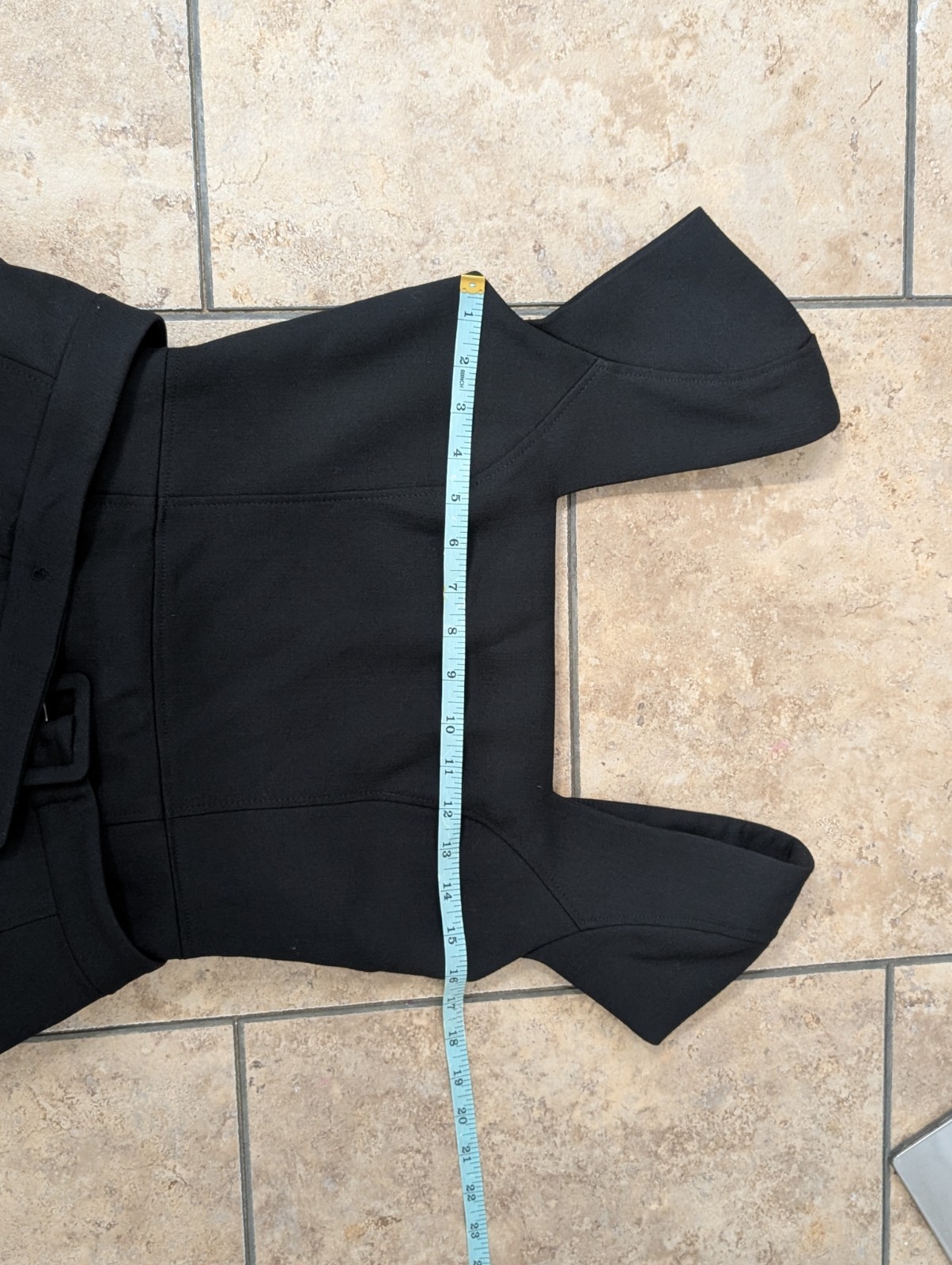 Ted Baker Fleurrr Square Neck Midi Black Dress Peplum Size 1 US 2 Minimalist 