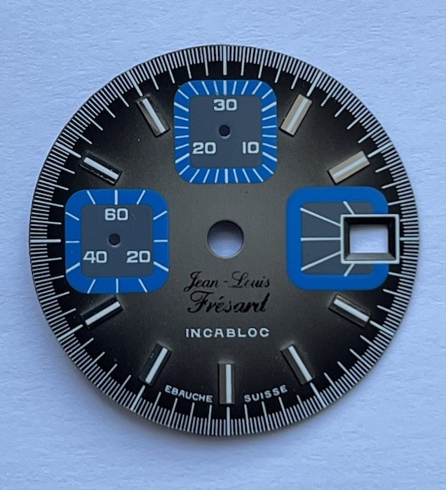 Cadran montre chrono J.L. Frésard 28,9 mm compatible mouvement Valjoux