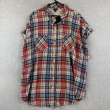 Torrid Shirt Womens 3 (22-24) Challis Dolman Button Up Jackie Plaid Cloud Dancer