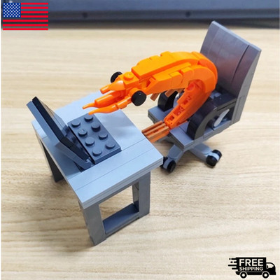 Moc Building Block Shrimp Model Figurines, Puzzle Assembly, Boys and Girls Rando