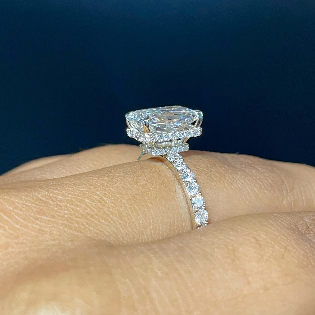3.35ct IGI Certified Lab Grown Diamond Engagement Ring Radiant Cut 14k White Gold image-5