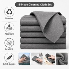 5Pcs Thick Microfiber Cleaning Cloths Reusable Magic Rags for Home Kitchen