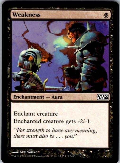 Weakness 121 Common Magic 2010 (M10) Magic: The Gathering Lightly Played