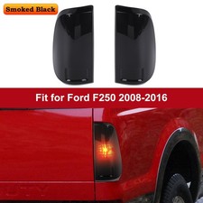 Smoked Black Tail Light Lamp Bezel Covers Set For Ford F250 F350 F450 F550 08-16