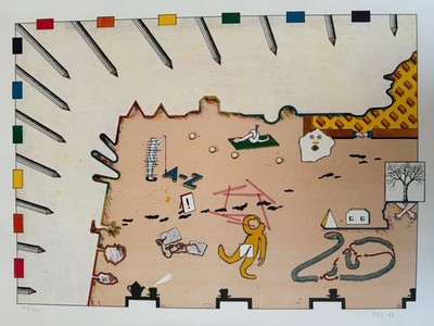 Jan Voss Farblithographie nummeriert 124/125 signiert 19(69) Ohne Titel