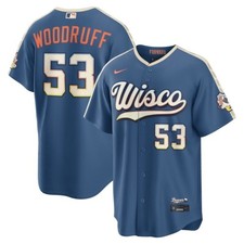 Mens Brewers #53 Brandon Woodruff 2026 City Connect Jersey Mineral Blue Stitched