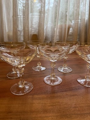 6 Sektschalen Champagnergläser Sektgläser Kristallgläser H 13.5 D 10 G ca 284 g