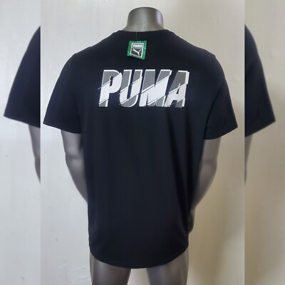 PUMA XGT TRAIL GRAPHIC TEE MEN'S SHORT SLEEVE CREW NECK SIZE 2XL BLACK