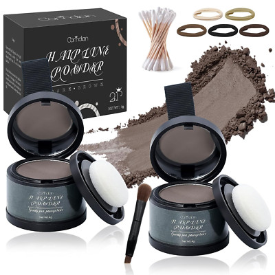 2 Pack Hairline Powder for Women and Men, Used to Root Touch up Hair Color, Thin