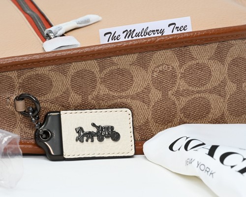 Bandolera COACH EMERY Colorblock Bronceado Firma Lona Cuero de Tiza 686 Nueva con Etiquetas $395 - Imagen 8 de 19