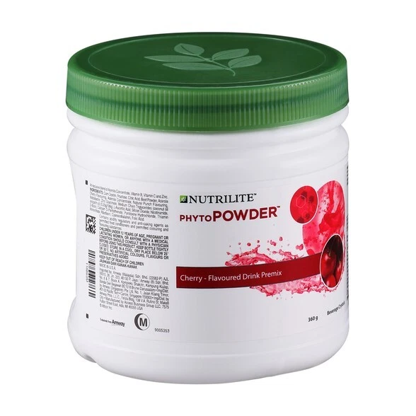 Nutrilite PhytoPOWDER recipiente pré-mistura de bebida sabor cereja 360g - Imagem 3 de 3