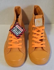 New VISION STREET WEAR NEON ORANGE CANVAS HI-TOP SHOES Mens 12