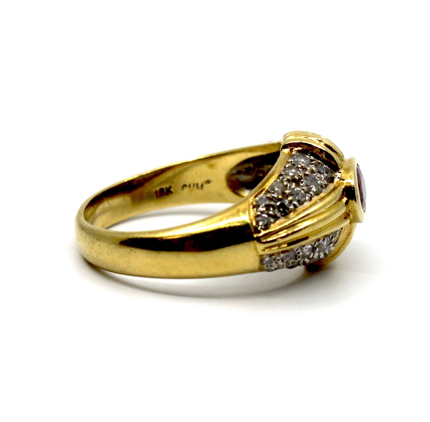 Natural Ruby and Diamonds Statement 18k Yellow Go… - image 7