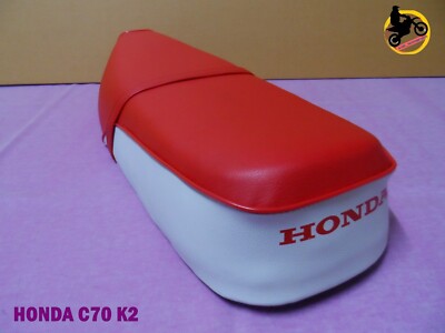 Fit Honda C70K2 Red / White Double Seat Complete     **nan3404**