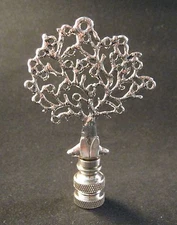 Lamp Finial-ANTQ. SILVER TREE Lamp Finial-Satin Nickel Base