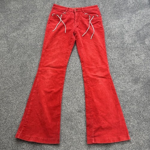 Y2K mid rise bootcut corduroy lace up jeans - Picture 2 of 4
