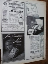 VUITTON malle 28 + GLASER + NINON  publicité papier ILLUSTRATION 1927