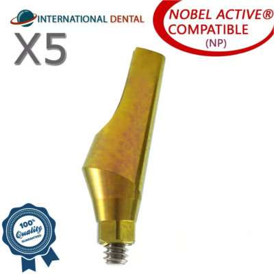 Lot Of 5 Angulated Titanium Adapter Head 15° Dental Narrow Platform Conical Hex