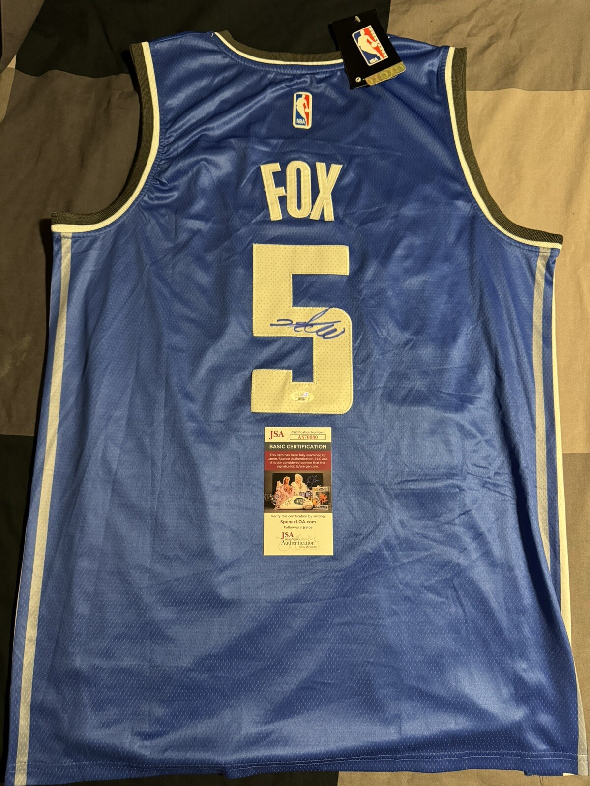 De'Aaron Fox Signed Jersey JSA Authentic Sacramento Kings Autographed Signed 