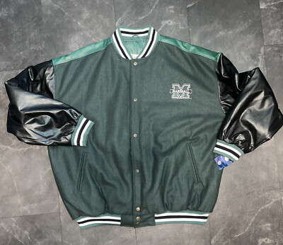 Vintage Marshall Thundering Herd Jacket Wool Faux Leather Bomber Varsity XXXL