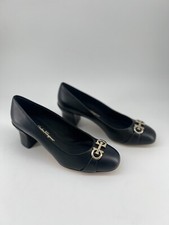Ferragamo Otilia Gancini Ornament Black Pumps