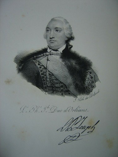 Lithographie Litho Portrait de Louis Philippe Joseph Duc d'Orléans